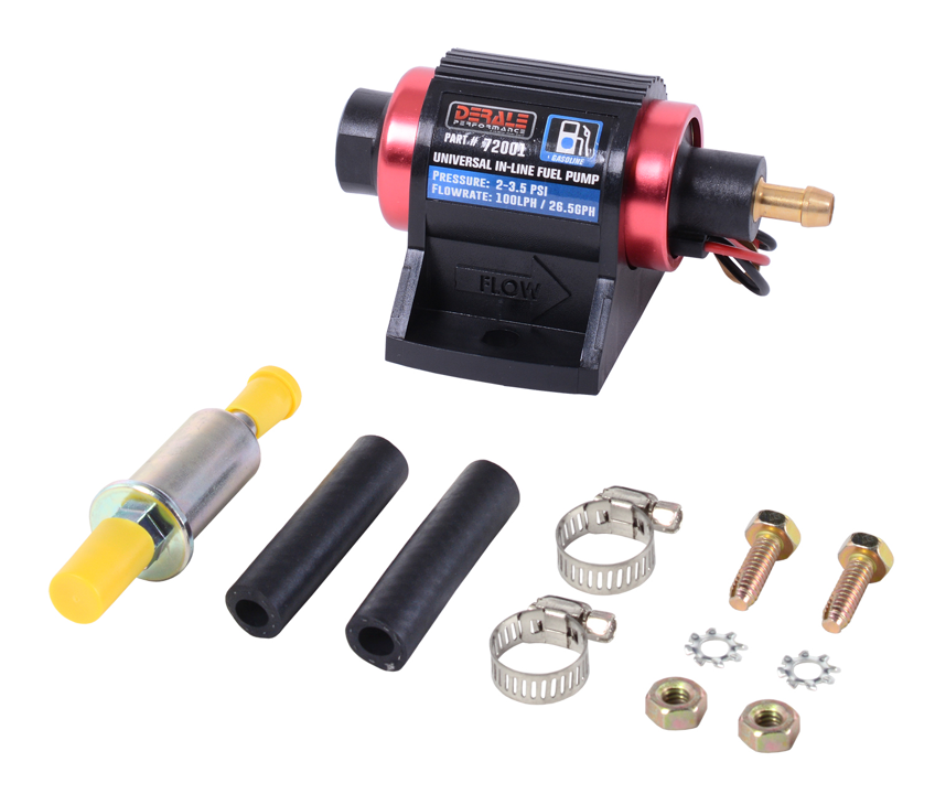Universal 12V Low Pressure Electric Fuel Pump - 42 GPH, 2-3.5 PSI For Carbureted Engines