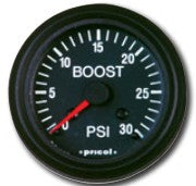 Turbo Boost Gauge 0-30 PSI S1 Black Bezel 52mm Diameter