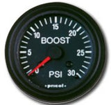 Turbo Boost Gauge 0-30 PSI S1 Black Bezel 52mm Diameter