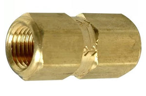 Fuel Check Valve, Natural, Brass, 1/4 ". Female to 1/4 ". Female,