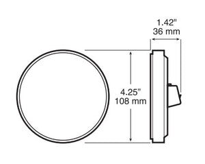 Lumenx Red Stop-Turn-Tail Light Clear Lens 4 Inch Round Grommet Mount 9 LED Multi-volt