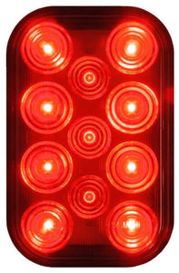 LED Red Stop-Tail Light 5.3 Inch 11 LED Multi-volt 2M Cable