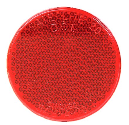 Reflector Red 60mm Adhesive Mount 2 Pack